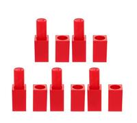 5pc Reusable Lip Balm Tube Lid, Magnetic ABS Red DIY Container | Portable Refill Kit for Beginners, Travel Bag Carry, Natural Lipstick and Lip Gloss Samples
