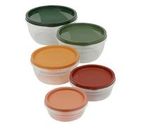 (5Pc Round Set) 5-Piece Plastic Food Storage Set with Airtight Lids