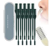 5pc Sightfelt Nasal Hair Cutter,2025 New Double Sided Nose Hair Knife,Nostril Hair Remover Tool,Rotating Nose Hair Trimmer,Trimmer for Men, Women, Soft Cleaning Brush (Dark Green-10Pcs)