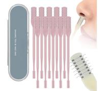 5pc Sightfelt Nasal Hair Cutter,2025 New Double Sided Nose Hair Knife,Nostril Hair Remover Tool,Rotating Nose Hair Trimmer,Trimmer for Men, Women, Soft Cleaning Brush (Pink-10Pcs)