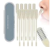 5pc Sightfelt Nasal Hair Cutter,2025 New Double Sided Nose Hair Knife,Nostril Hair Remover Tool,Rotating Nose Hair Trimmer,Trimmer for Men, Women, Soft Cleaning Brush (Yellow-10Pcs)