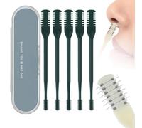 5pc Sightfelt Nasal Hair Cutter,2025 New Double Sided Nose Hair Knife,Nostril Hair Remover Tool,Rotating Nose Hair Trimmer,Trimmer for Men, Women, Soft Cleaning Brush (Dark Green-5Pcs)