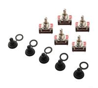 5Pc SPDT Toggle Switch Heavy Duty Rocker 3 Position with Waterproof Covers for Reliable Electrical Applications (Without screws)