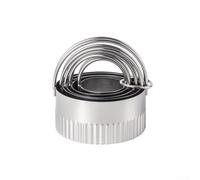 5PC Stainless Steel Cookie Cutters Flat for mold Set 5PC Stainless(Round 2)
