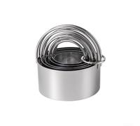 5PC Stainless Steel Mousse Rings for Baking Projects Requiring Clean Edge Definition Mousse Layering and Dessert Circle Formation (1 Round)