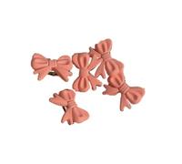 5Pc Sweet and Girly Mini Hair Clip: Peach-Coloured Heart-Shaped Rose Bow Hair Accessory for Braids; Clip for Loose Strands and Fringe,16
