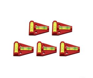 5PC T-Type for Level with Horizontal Bubble - Triangle Measuring Tool for Leveling, Compatible with Wall Decoration, Tile Fix(RED)