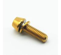 5pc Titanium Screw M5 X 16 18 20mm Ti Bolts With Washer Allen Key Column/Cone Hexagonal Socket For Bicycle Stem & Handlebar(Gold-Cone,M5x16mm)