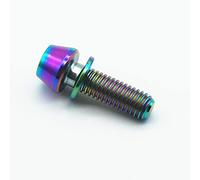 5pc Titanium Screw M5 X 16 18 20mm Ti Bolts With Washer Allen Key Column/Cone Hexagonal Socket For Bicycle Stem & Handlebar(Multicolor-Cone,M5x16mm)