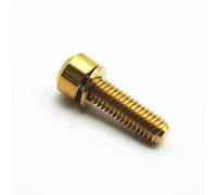 5pc Titanium Screw M5 X 16 18 20mm Ti Bolts With Washer Allen Key Column/Cone Hexagonal Socket For Bicycle Stem & Handlebar(Gold-Column,M5x16mm)