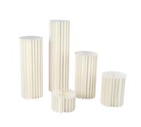 5pc Wedding Centerpieces Cardboard Vases Centrepieces Set, Flower Stand Vases, Foldable Board Top, Cylindrical Stand, Column Display- Set of Vase Flowers for Party Tables Decorations