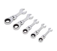 5Pce Stubby Flexible Ratchet Spanner Set 10mm 12mm 13mm 17mm 19mm Spanners
