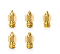 5pcs 0.1mm / 0.2mm / 0.3mm / 0.4mm / 0.5mm / 0.6mm / 0.8mm / 1.0mm of mk8 pointed brass 1.75mm /M6 threaded nozzle for 3D printer (0.1mm)