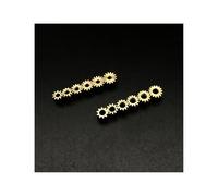 5Pcs 0.3M Brass Gear 10/11/12/13/15 Teeth Height 4mm Tiny Small Spur Pinion Mechanical Bore Hole Aperture 2mm 1.98mm 1.5mm 1.48mm(1.48mm,12 Teeth)