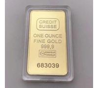 (5Pcs) 1/2/3 COPY CREDIT SUISSE 1OZ Gold-plated Bar Commemorative Coin Collection of Commemorative Coins with Different Numbers