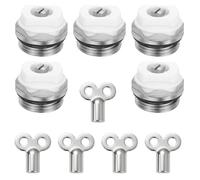 5Pcs 1 / 2Inch Brass Heating Bleed Gate with Male Thread Manual Radiator Air Vent Plugs Male Thread Manual Radiator Air Vent Plugs