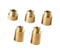 5Pcs 1/2inch Brass Tap Extension Connector Tap Pipe Fittings Extended Butt Joint Water Pipe Adapter Fittings Female and Male Thread Joint