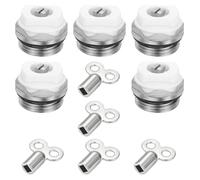 5Pcs 1 / 2inch Radiator Bleed Gate with Male Thread Manual Air Vent Plugs Maintenance Adjusting Tool Bleed with