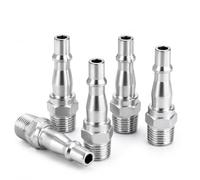 5Pcs 1/4" BSP Air Line Hose Fittings Connector, Quick Release Couplers | Galvanised carbon steel resists corrosion. Slide-lock mechanism for 1-second changes. Fits for compressor & air tools.