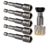 5Pcs 1/4" Hex Shank 8mm x 65mm Magnetic Nut Setter Driver Drill Bit Set, Quick-Change Metric Socket Bits for Impact Tools, Electric Screwdriver, Auto Repair, Woodworking, Machine Maintenance