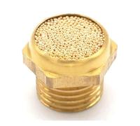 5pcs 1/4" Male Thread Brass Flat Cylinder Pneumatic Air Breather Silencer Vent Muffler Connector Fitting for Denoiser