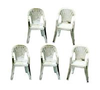 5Pcs 1/64 Scale Garage Diorama Chairs Mini Chairs Hand Painted for Model Car Display Ornaments Realistic Workshop Miniature- White