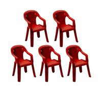 5Pcs 1/64 Scale Garage Diorama Chairs Mini Chairs Hand Painted for Model Car Display Ornaments Realistic Workshop Miniature- Red