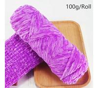 5Pcs 100g/Roll Chenille Velvet Yarn 3mm Thick Knitted Crochet Velvet Super Plush Wool Soft Baby Blanket Suitable for DIY Hat Scarves