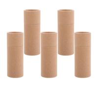 5pcs 100ml Kraft Paper Tube Box with Lid for Essential Oil Bottles | Cardboard Construction, Dual Closure, Reinforced Sides, Beige Textured Exterior, Suitable for Perfume and Dropper Bottles