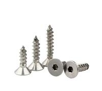 5pcs-100pcs 304 Stainless Steel M2 M2.3 M3 M4 M5 M6 M8 Flat Hex Countersunk Head Self-tapping Screw Wood Screw(12mm,M3 50pcs)