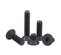 5pcs-100pcs Din7991 M1.6 M2 M2.5 M3 M4 M5 M6 M8 Stainless Steel 304 G10.9 Black Flat Hex Hexagon Countersunk Head Screw(Grade 10.9 black,20MM_M6-(10PCS))