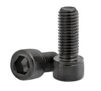 5pcs/100pcs DIN912 Hex Socket M1.6 M2 M2.5 M3 M4 M5 M6 M7 M8*3mm to 100mm black hexagon allen Cap Head Screw(X10mm,M6 10pcs)