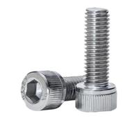 5PCS-100PCS DIN912 Screw M1.6 M2 M2.5 M3 M4 M5 M6 M8 Stainless Steel 304 / Black Steel Hex Socket Cap Head Screw(Stainless steel 304,X50MM_M6 10PCS)