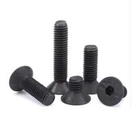 5pcs-100pcs M1.6 M2 M2.5 M3 M4 M5 M6 M8 Stainless Steel 304 Black Flat Hex Hexagon Countersunk Head Screw(Grade 10.9 black,16MM_M2.5-(100PCS))