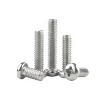 5PCS-100pcs M1 M1.2 M1.4 M1.6 M2 M2.5 M3 M4 M5 M6 DIN7985 304 Stainless Steel Cross Recessed Pan Head Screws(X20mm(L),M2.5 50pcs)