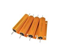 5Pcs 100W Gold Aluminum Shell Resistor 0.01~100K Metal Resistors 1.5/2.2/6/6.8/8/10/12/15/20/25/30R 33R 1K 10K(100W-5.6R)
