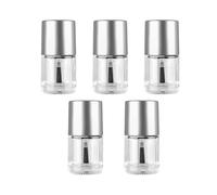 5PCS 10ml Empty Nail Polish Bottles Clear Glass Refillable Nail Art Vials with Brush Cap for DIY Nail Polish Making Manicure Supplies