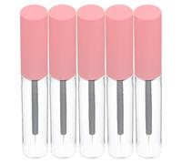 5pcs 10ml Pink Plastic Refillable Eyeliner Tube with Wand | Leakproof Lids, Portable for DIY and Business Use, Sturdy Clear-style Container Set