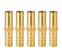 5Pcs 10mm Hose Connector,Brass Hosepipe Connectors and Fittings Kit,Straight Barb Hose Pipe Joiner,Splicer Fitting Hoses Repair Coupler,Barbed Adapter Fuel Line Connection for Air,Water,Gas,Oil,Petrol