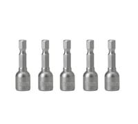 5pcs 10mm Nut Driver Set, Chrome-Vanadium Steel Hex Socket Adapter with Quick Release, for Power Drills and Hard to Reach Spaces