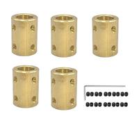 5Pcs 10mm to 10mm Brass Rigid Motor Shaft Coupling Coupler Transmission Connector Sleeve Adapter for RC Boat Car Airplane 3D Printers