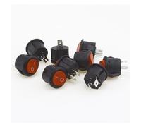5pcs/10pcs 16mm diameter small round boat rocker switch black mini round black white red 2-pin ON-OFF rocker switch(Red 10PCS)