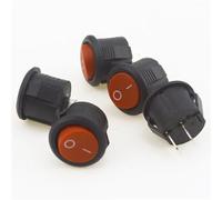 5pcs/10pcs 16mm Diameter Small Round Boat Rocker Switches Black Mini White Red 2 Pin ON-OFF(Red 5PCS)