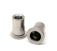 5PCS/10PCS/20PCS/30PCS/40PCS/60PCS/80PCS/100PCS Insert Rivet Nut M3 M4 M5 M6 M8 M10 M12 Flat Head Small Countersunk Head Rivnut Nutsert(Flat head,40pcs M8)