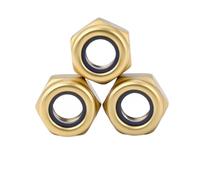5pcs/10pcs/20pcs M4 M5 M6 Copper Hex Self-locking Locknut Brass Nylon Insert Lock Nut Hexagon Nuts(10PCS,M5)