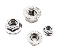 5PCS/10PCS/25PCS/50PCS/100PCS Stainless Steel Hexagon Hex Head Serrated Spinlock Flange Nut Lock(M8 10pcs)