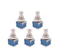 5pcs 10pcs 9 Pin Push Button 3PDT Footswitch Guitar Effect Pedal Latching Solder Terminal Stomp Foot Switch True Bypass IDGTTLDF(5PCS)