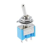 5Pcs 10Pcs Blue Miniature Toggle Switch 3 Pin SPDT ON-ON ON-OFF-ON 6A 125VAC MTS-102 MTS-103 For Electronic DIY Panel Circuit Control Replacement(MTS-103 3P ON-OFF-ON,5PCS)