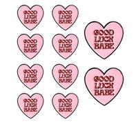 5Pcs/10Pcs Good Luck Babe Encouraging Badge Pins Set Pink Love Heart Enamel Pins for Clothes Hats Backpacks (10Pcs)