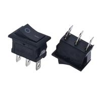 5PCS/10PCS KCD1 3 Pin 21 * 15mm ON-OFF Boat Car Rocker Switch 6A/250V AC 10A/125V AC With Red Blue Green Yellow Light Switch(2D3P black,5 PCS)